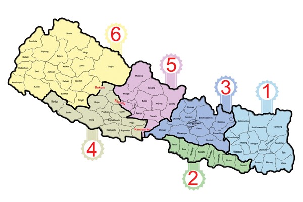 Map of federal Nepal